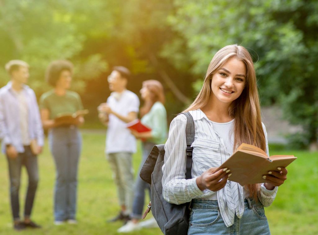 students talking