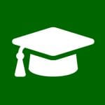 graduate cap green icon