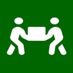 people carry green icon