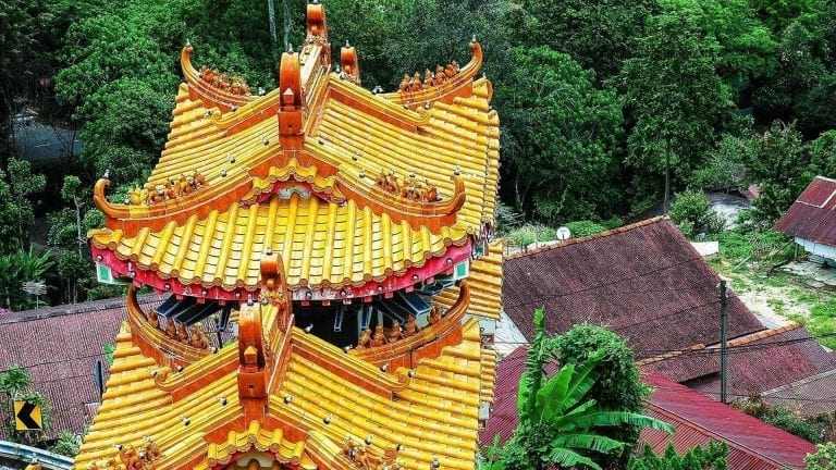 yellow roof of a temple in Malaysia